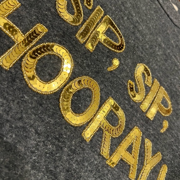 Dark grey beaded and sequin fleece crewneck - Picture 3 of 9